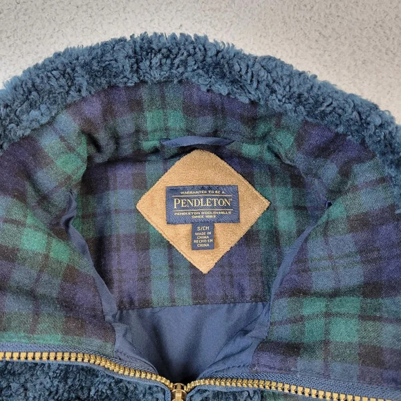Pendleton Sherpa Full Zip Jacket Women Small Pockets Barn Coat Chore Cottagecore - Picture 6 of 16